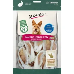 Discount Dokas Tørrede kaninører 100 g - naturlige tyggeben til hunde Snacks Til Hvalpe - Lækre Godbidder Til Træning Og Forkælelse|Hundeguf Og Tyggeben Til Hunde
