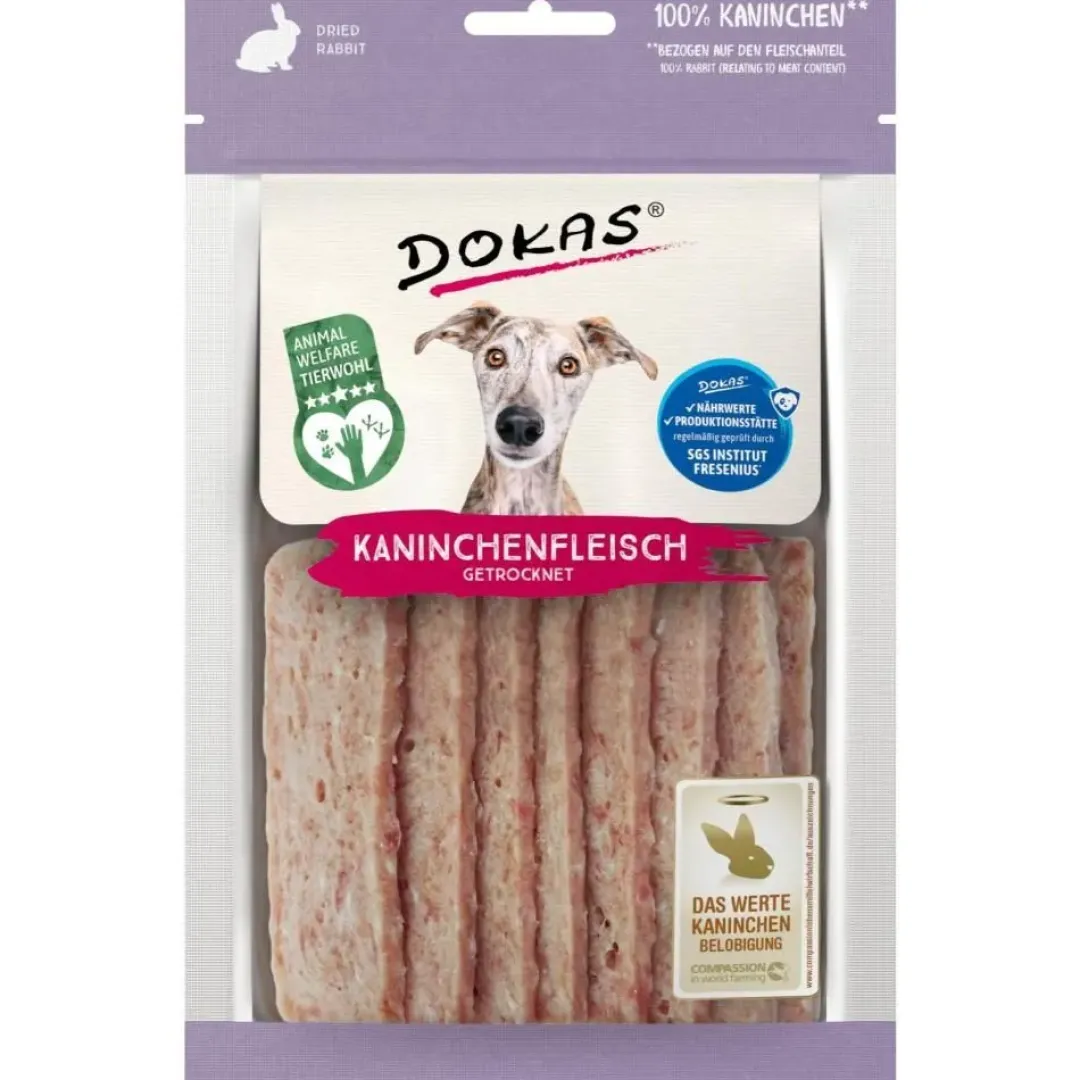 Discount Dokas Tørrede kaninskiver 70 g - naturlige hundesnacks af kanin Snacks Til Hvalpe - Lækre Godbidder Til Træning Og Forkælelse|Hundeguf Og Tyggeben Til Hunde