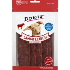 Dokas Tørrede lammekødsskiver 70 g - lækre hundesnacks af lam Snacks Til Hvalpe - Lækre Godbidder Til Træning Og Forkælelse|Hundeguf Og Tyggeben Til Hunde