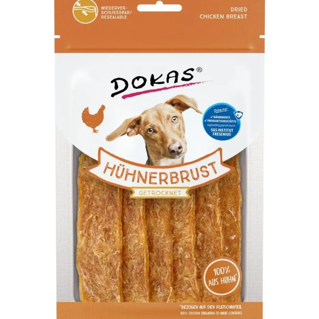 Best Dokas Tørret kyllingebryst 70 g - sunde hundesnacks af kylling Snacks Til Hvalpe - Lækre Godbidder Til Træning Og Forkælelse|Hundeguf Og Tyggeben Til Hunde