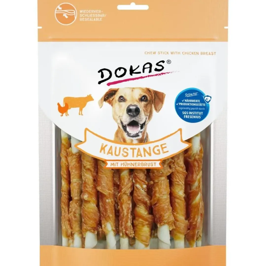 Outlet Dokas Tyggepinde med kyllingebryst 200 g - naturlige tyggeben til hunde Snacks Til Hvalpe - Lækre Godbidder Til Træning Og Forkælelse|Hundeguf Og Tyggeben Til Hunde