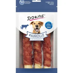 Clearance Dokas Tyggerulle med andebryst 150 g - naturlig tyggeven med and Snacks Til Hvalpe - Lækre Godbidder Til Træning Og Forkælelse|Hundeguf Og Tyggeben Til Hunde