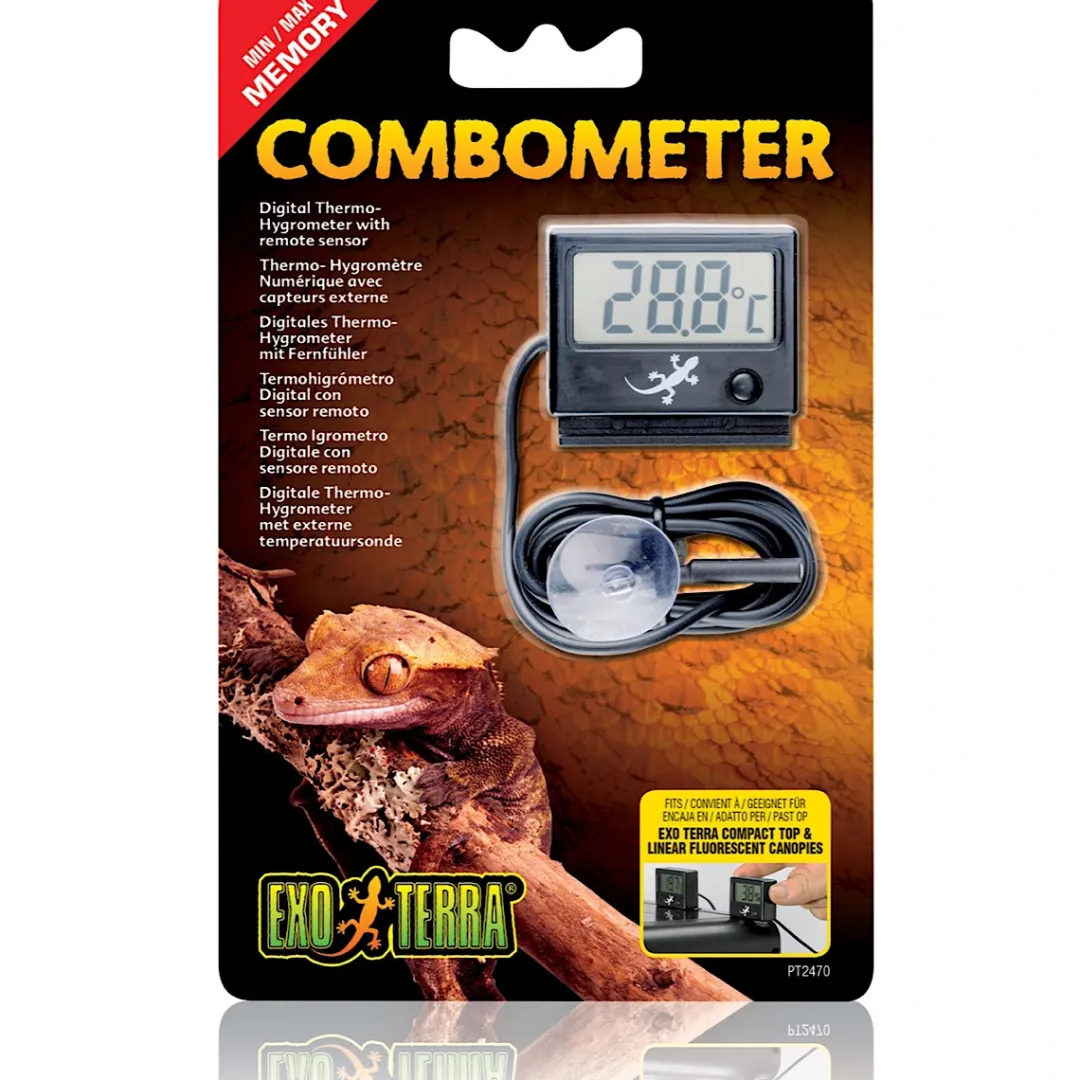 New Exo Terra Combometer Thermometer + Hygrometer Tilbehør Til Terrarier