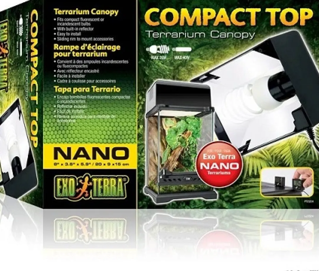 New Exo Terra Compact Top Lampe 20 cm Terrarier Og Terrarielamper