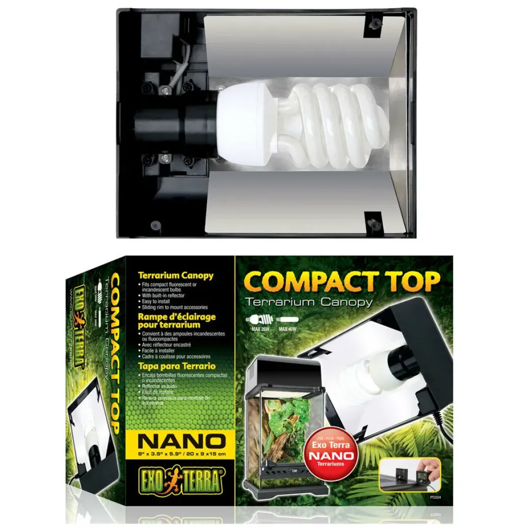 New Exo Terra Compact Top Lampe 20 cm Terrarier Og Terrarielamper