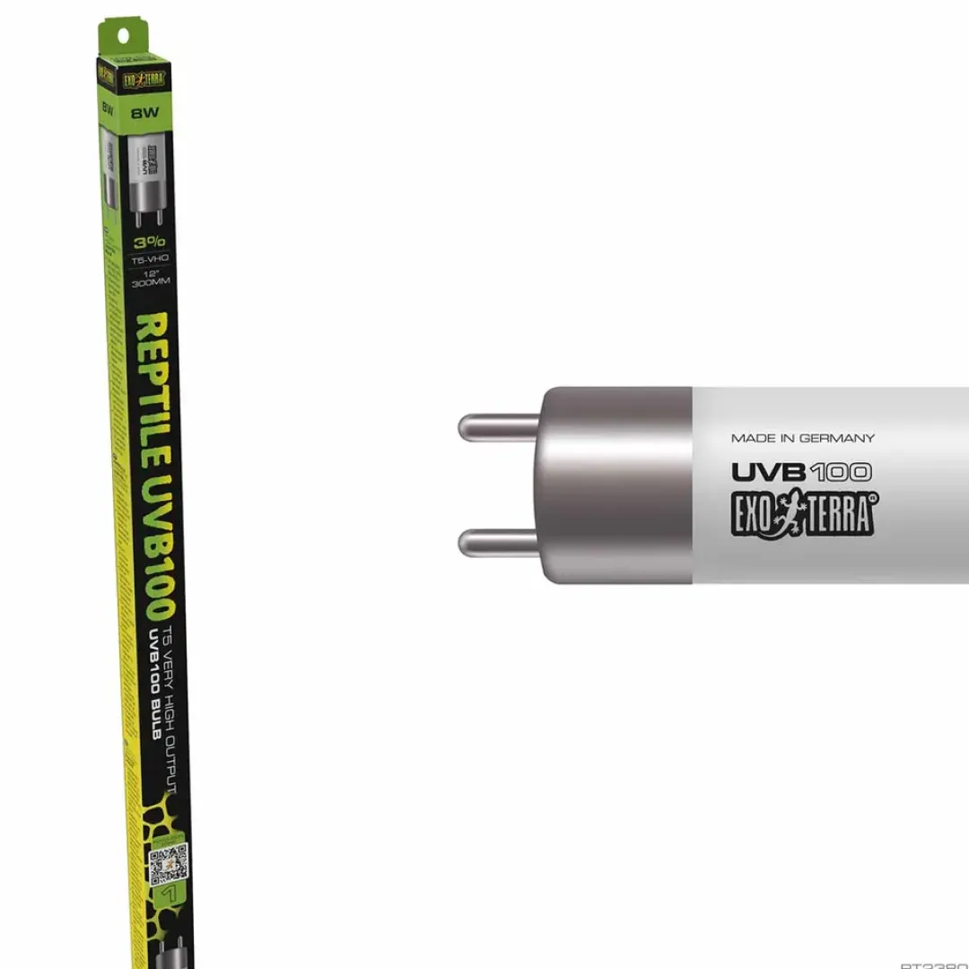 Sale Exo Terra Reptil UVB100 T5 8 Watt - Optimal UVA/UVB-belysning til tropiske reptiler Terrarielysstofrør, Pærer Og Varme