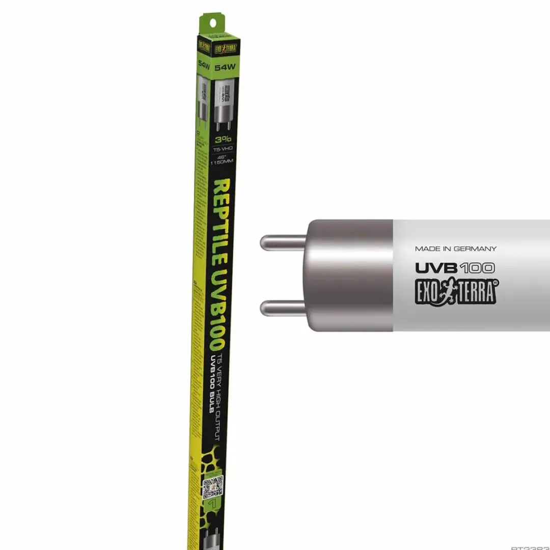 New Exo Terra Reptil UVB100 T5 54 Watt - Optimal UVA/UVB-belysning til tropiske reptiler Terrarielysstofrør, Pærer Og Varme