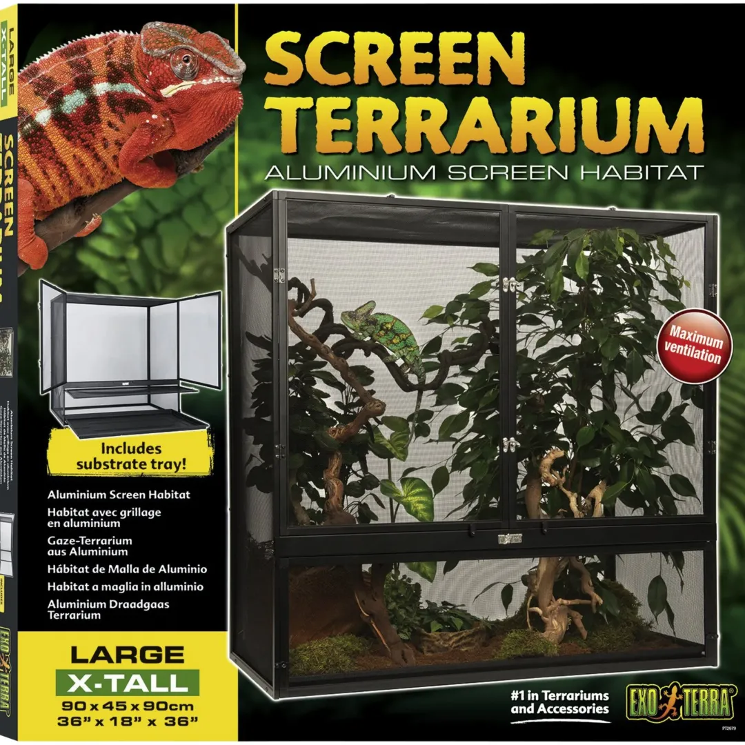 Outlet Exo Terra Screen Terrarium Large XTall 90x45x90 cm Terrarier Og Terrarielamper