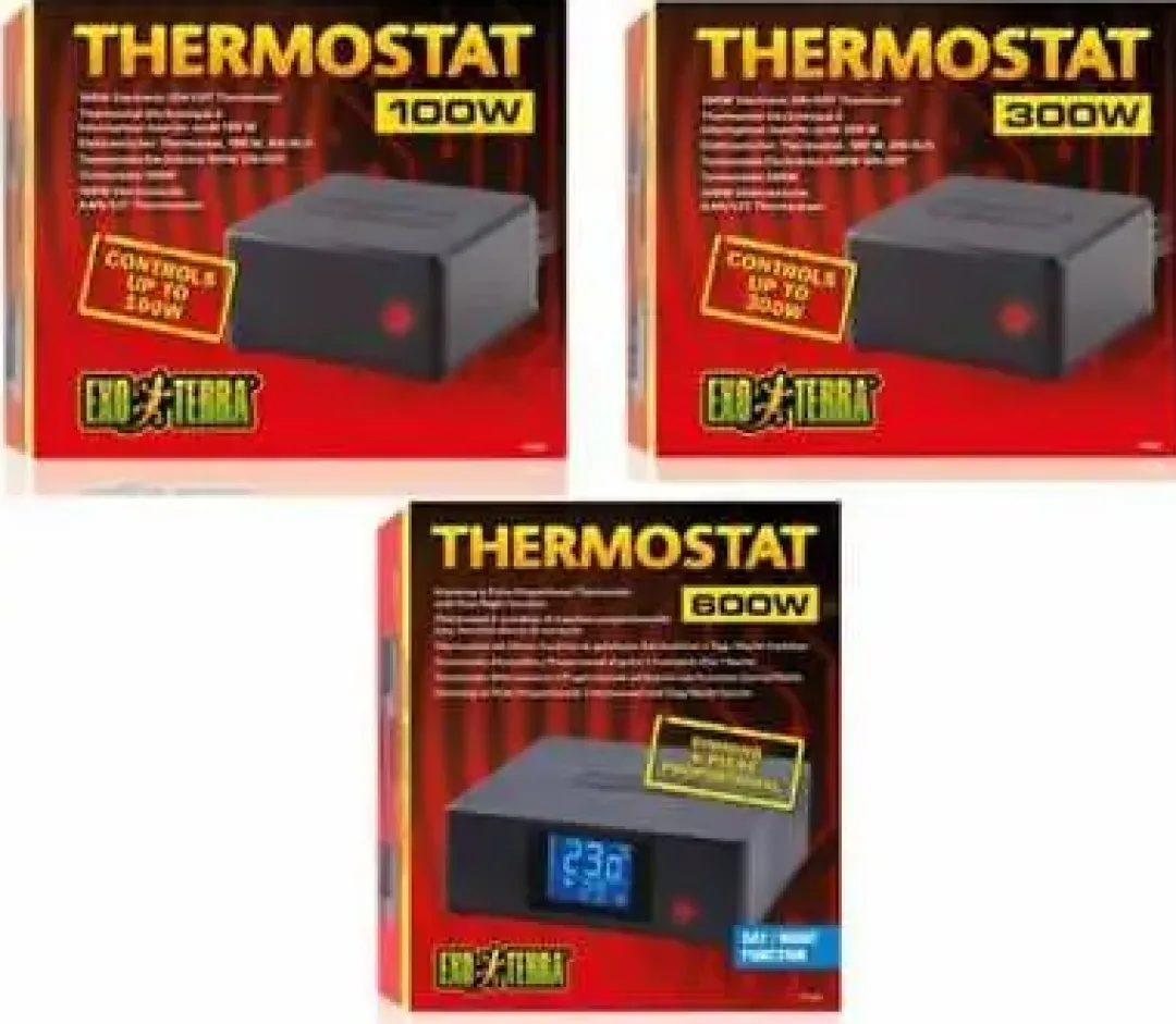 New Exo Terra Thermostat 600 W Terrarielysstofrør, Pærer Og Varme