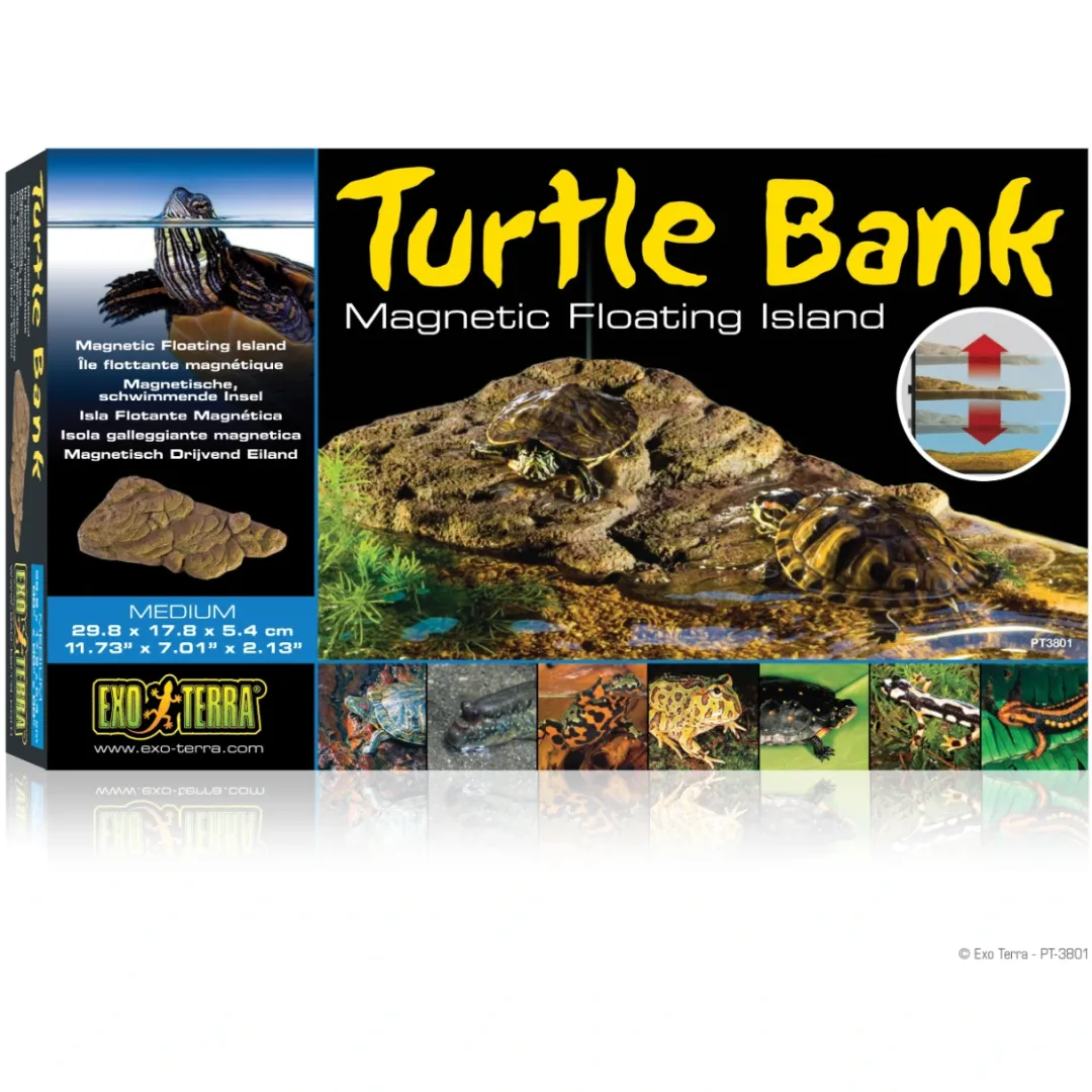 New Exo Terra Turtle Bank med magnet medium Dekoration Til Terrarier