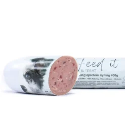 Feedit & Treat Pure Chicken 400 g - naturlig kyllingeskærepølse til hund og kat Snacks Til Hvalpe - Lækre Godbidder Til Træning Og Forkælelse|Hundeguf Og Tyggeben Til Hunde