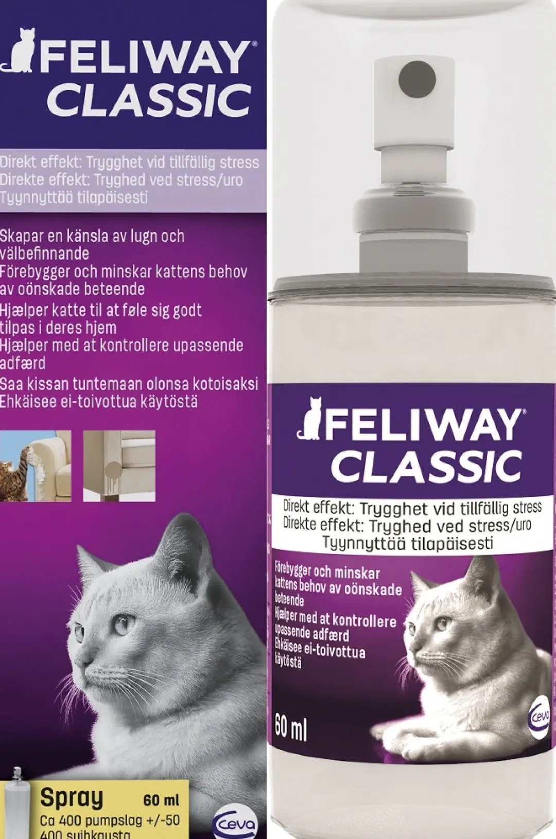 Outlet Classic Spray 60 ml Plejemidler Til Katte|Pleje Og Trivsel Til Killinger - Sundhed Pels Og Velvære