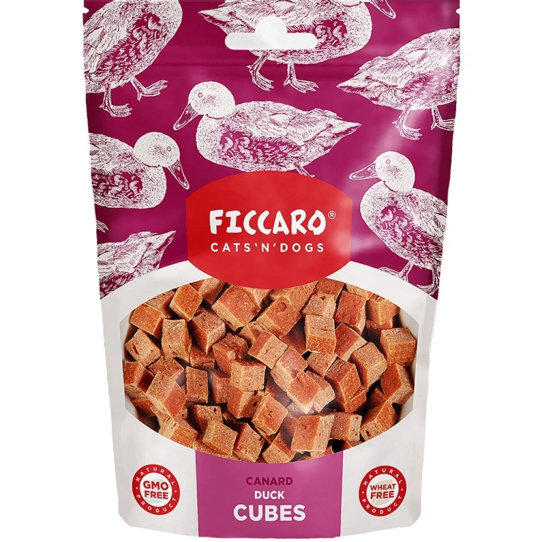 Clearance FICCARO Hundesnack And Cubes - lækre andeterninger til hunde 100 g Snacks Til Hvalpe - Lækre Godbidder Til Træning Og Forkælelse|Kattefoder & Snacks