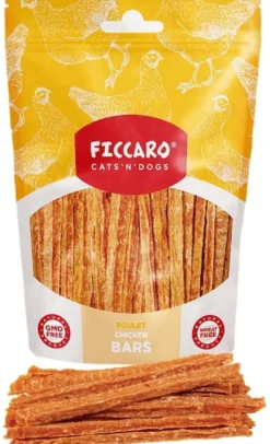 FICCARO Hundesnack Kylling Bars - kyllingebar 100 g Snacks Til Hvalpe - Lækre Godbidder Til Træning Og Forkælelse|Kattefoder & Snacks