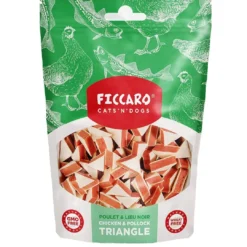 New FICCARO Hundesnack Kylling & Sej Triangle - kylling og sej i trekantform 100 g Snacks Til Hvalpe - Lækre Godbidder Til Træning Og Forkælelse|Kattefoder & Snacks