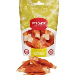 Sale FICCARO Hundesnack Kylling & Sej Twister - kylling og sej i snoede sticks 100 g Snacks Til Hvalpe - Lækre Godbidder Til Træning Og Forkælelse|Hundeguf Og Tyggeben Til Hunde