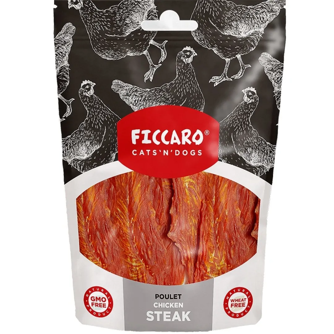 Hot FICCARO Hundesnack Kylling Steak - lækker kyllingesteak 100 g Snacks Til Hvalpe - Lækre Godbidder Til Træning Og Forkælelse|Kattefoder & Snacks