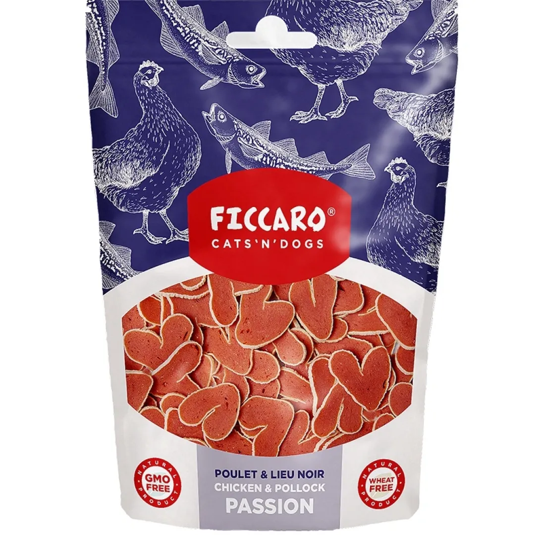 Outlet FICCARO Hundesnack Kylling & Sej Passion - små bidder 100 g Snacks Til Hvalpe - Lækre Godbidder Til Træning Og Forkælelse|Kattefoder & Snacks