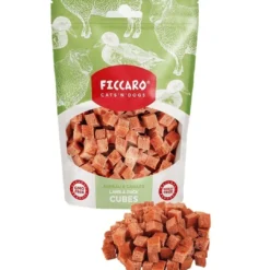 Outlet FICCARO Hundesnack Lam & And Cubes - lam og and i tern 100 g Snacks Til Hvalpe - Lækre Godbidder Til Træning Og Forkælelse|Kattefoder & Snacks