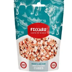 Best FICCARO Hundesnack Okse & Sej Cubes - bløde tern af okse og sej 100 g Snacks Til Hvalpe - Lækre Godbidder Til Træning Og Forkælelse|Kattefoder & Snacks