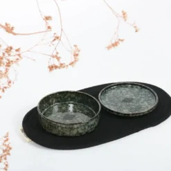 Sale Flad Jasper Green Marble Ø 13 cm x 2 cm Mad- Og Vandskåle Til Katte|Hundeskåle Til Mad Og Drikke Der Passer Til Din Hunds Behov