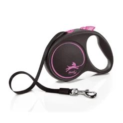 Outlet Flexi Black Design bånd L 5 meter 50 kg pink Hundesnor I Mange Varianter Og Materialer|Hundesnor Til Hvalpe