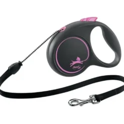Discount Flexi Black Design bånd M 5 meter 20 kg pink Hundesnor I Mange Varianter Og Materialer|Hundesnor Til Hvalpe