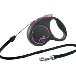 Flexi Black Design bånd S 5 meter 12 kg pink Hundesnor I Mange Varianter Og Materialer|Hundesnor Til Hvalpe
