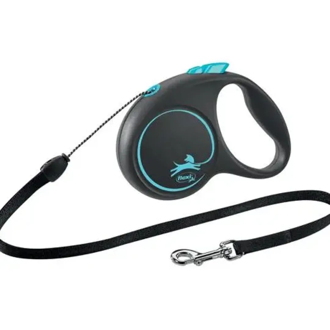 Outlet Flexi Black Design bånd S 5 meter 12 kg blå Hundesnor I Mange Varianter Og Materialer|Hundesnor Til Hvalpe