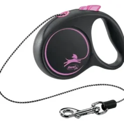 Discount Flexi Black Design bånd XS 3 meter 8 kg pink Hundesnor I Mange Varianter Og Materialer|Hundesnor Til Hvalpe