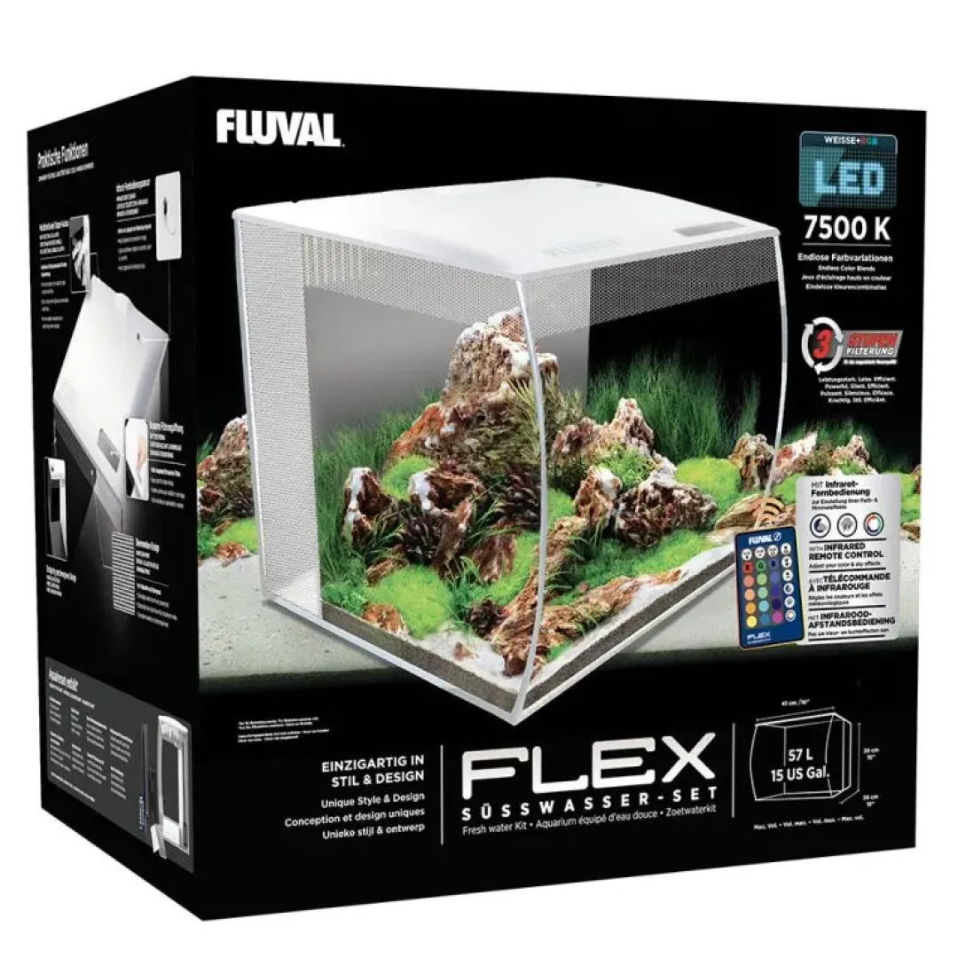 Clearance Flex akvarium 57 Liter Hvid Akvarier