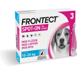 New Frontect spot on 3 x 2 ml til hunde 10-20 kg - effektiv beskyttelse mod parasitter Plejemidler Til Hund Med Fokus På Sundhed Og Velvære