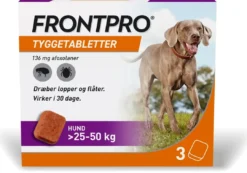 Discount FRONTPRO 136 mg tyggetabletter 25-50 kg Plejemidler Til Hund Med Fokus På Sundhed Og Velvære