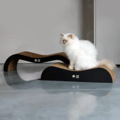 Sale HappyCat ARCHIE Kradse Lounge 2i1 75x18 og 5x25 cm Sort Pap-kradsebræt Kradsetræer Og Klatremøbler Til Kat|Kradsetræ Til Killinger - Leg Træning Og Klopleje I Et