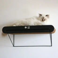 HappyCat DAVID Lige Vægmodul 60x29x24 cm Sort/Brun Killingesenge Og Afslapningspladser - Trygge Hvilepladser Til Små Katte|Kradsetræer Og Klatremøbler Til Kat