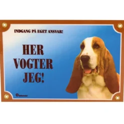 Sale Her vogter jeg skilt med Basset Tilbehør Til Hund - Alt Til En Glad Og Tryg Hverdag For Din Bedste Ven