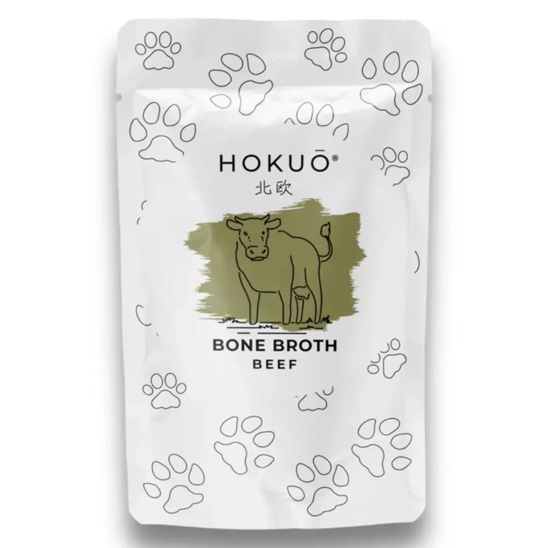 Best Hokuo Beef Bone Broth 100 ml - naturlig oksebouillon til hunde og katte Hundefoder|Fodertilskud Til Hvalpe - Støtte Til Sund Vækst Og Trivsel
