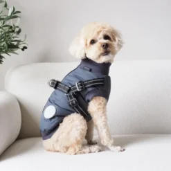 New Hundejakke Thor med indbygget sele koksgrå L Hundetøj Til Hvalpe - Varme Dækkener Og Sko Til Trygge Gåture|Hundetøj Til Alle Hunde Med Varme Dækkener Og Sko