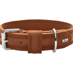 New Aalborg Rustica Cognac 55 - 40-48 cm Hvalpehalsbånd - Bløde Og Sikre Halsbånd Med Perfekt Pasform Til Din Hvalp|Hundehalsbånd Med Stil - Komfort Og Sikkerhed Til Din Hund