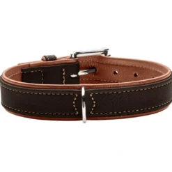 Outlet Canadian UP Hundehalsbånd Small 45 Cognac/Sort - 33-39 cm Hvalpehalsbånd - Bløde Og Sikre Halsbånd Med Perfekt Pasform Til Din Hvalp|Hundehalsbånd Med Stil - Komfort Og Sikkerhed Til Din Hund