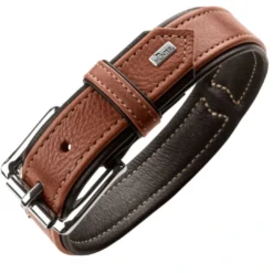 Best Canadian UP Hundehalsbånd M 55 Sort/Cognac - 42-48 cm Hvalpehalsbånd - Bløde Og Sikre Halsbånd Med Perfekt Pasform Til Din Hvalp|Hundehalsbånd Med Stil - Komfort Og Sikkerhed Til Din Hund
