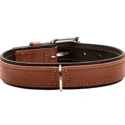 Best Canadian UP Hundehalsbånd M 55 Sort/Cognac - 42-48 cm Hvalpehalsbånd - Bløde Og Sikre Halsbånd Med Perfekt Pasform Til Din Hvalp|Hundehalsbånd Med Stil - Komfort Og Sikkerhed Til Din Hund