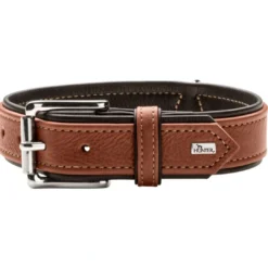 Best Canadian UP Hundehalsbånd M 55 Sort/Cognac - 42-48 cm Hvalpehalsbånd - Bløde Og Sikre Halsbånd Med Perfekt Pasform Til Din Hvalp|Hundehalsbånd Med Stil - Komfort Og Sikkerhed Til Din Hund
