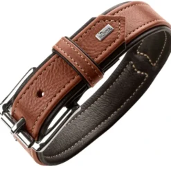 Outlet Canadian UP Hundehalsbånd Large 65 Cognac/Sort - 50-56 cm Hvalpehalsbånd - Bløde Og Sikre Halsbånd Med Perfekt Pasform Til Din Hvalp|Hundehalsbånd Med Stil - Komfort Og Sikkerhed Til Din Hund