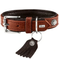 Outlet Cody 50 Cognac Mørkebrun hundehalsbånd - 37-43 cm Hvalpehalsbånd - Bløde Og Sikre Halsbånd Med Perfekt Pasform Til Din Hvalp|Hundehalsbånd Med Stil - Komfort Og Sikkerhed Til Din Hund