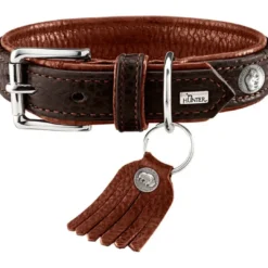 Discount Cody 55 Mørkebrun Cognac hundehalsbånd - 42-48 cm Hvalpehalsbånd - Bløde Og Sikre Halsbånd Med Perfekt Pasform Til Din Hvalp|Hundehalsbånd Med Stil - Komfort Og Sikkerhed Til Din Hund