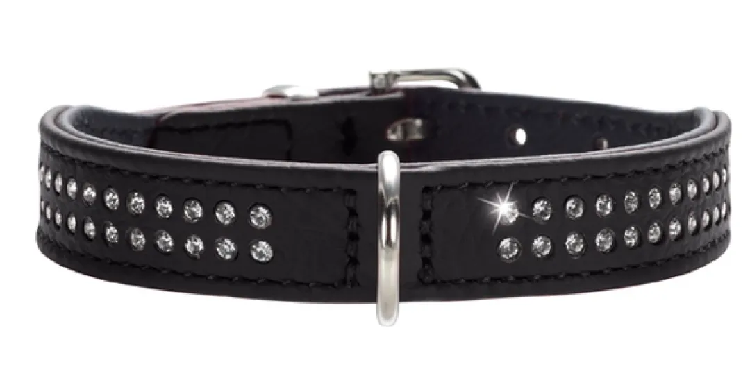 Best Diamond petit halsbånd str.32 Sort - 24-28 cm Hvalpehalsbånd - Bløde Og Sikre Halsbånd Med Perfekt Pasform Til Din Hvalp|Hundehalsbånd Med Stil - Komfort Og Sikkerhed Til Din Hund