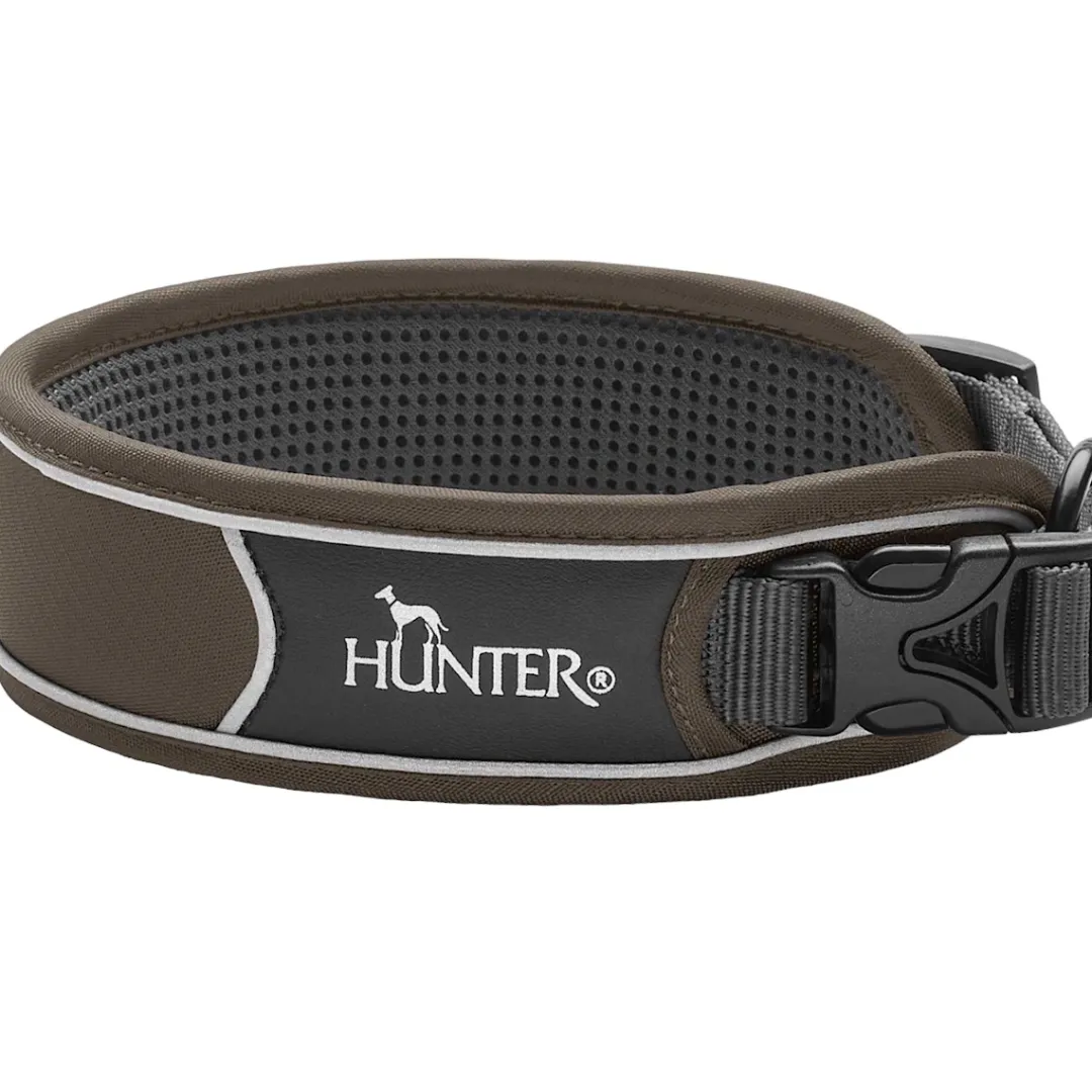 Divo Hundehalsbånd M 35-45 Brun/Grå - justerbart hundehalsbånd (35-45 cm, B 4,5 cm) Hvalpehalsbånd - Bløde Og Sikre Halsbånd Med Perfekt Pasform Til Din Hvalp|Hundehalsbånd Med Stil - Komfort Og Sikkerhed Til Din Hund