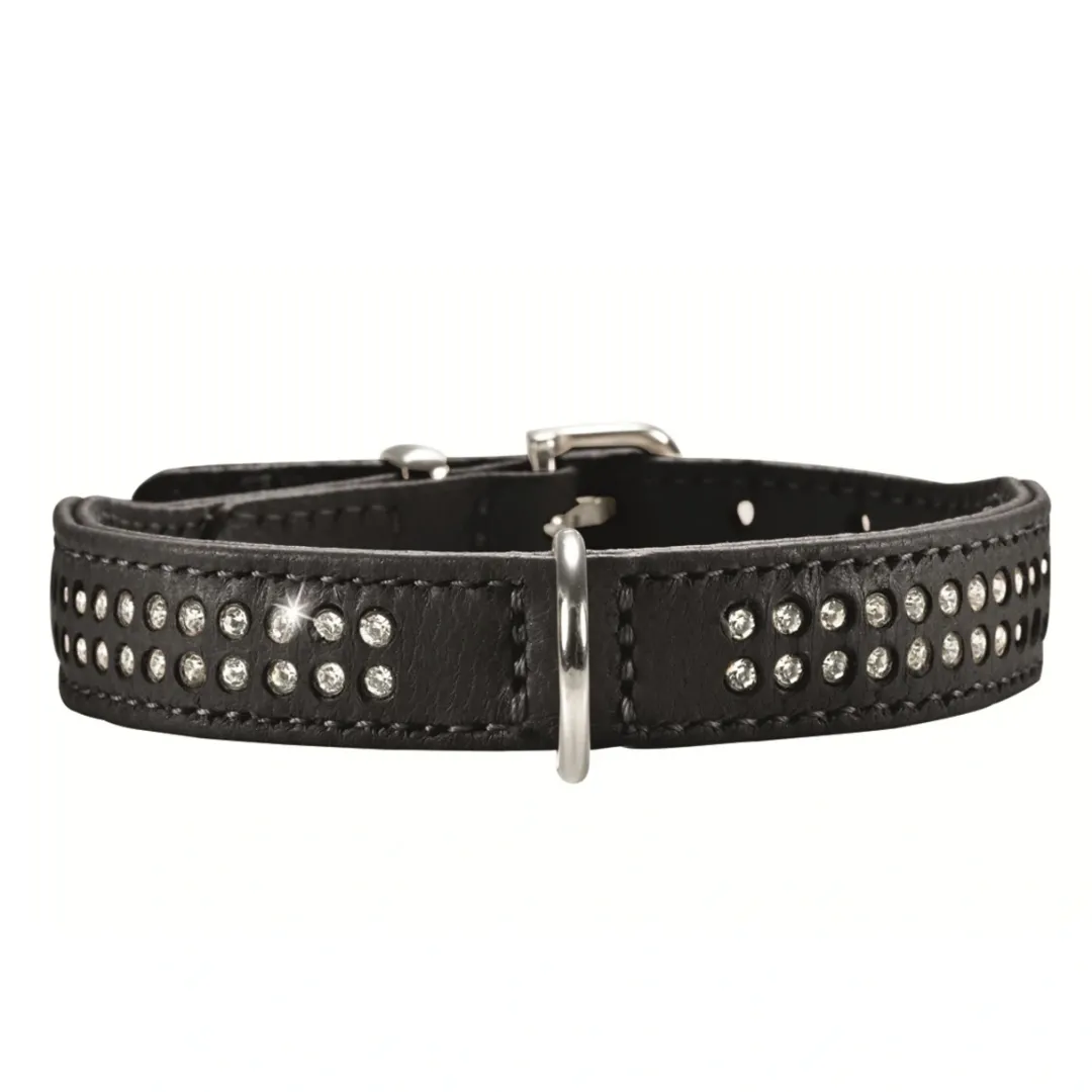 Hot Halsbånd Diamond Petit 30 Sort - 23-27 cm Hvalpehalsbånd - Bløde Og Sikre Halsbånd Med Perfekt Pasform Til Din Hvalp|Hundehalsbånd Med Stil - Komfort Og Sikkerhed Til Din Hund