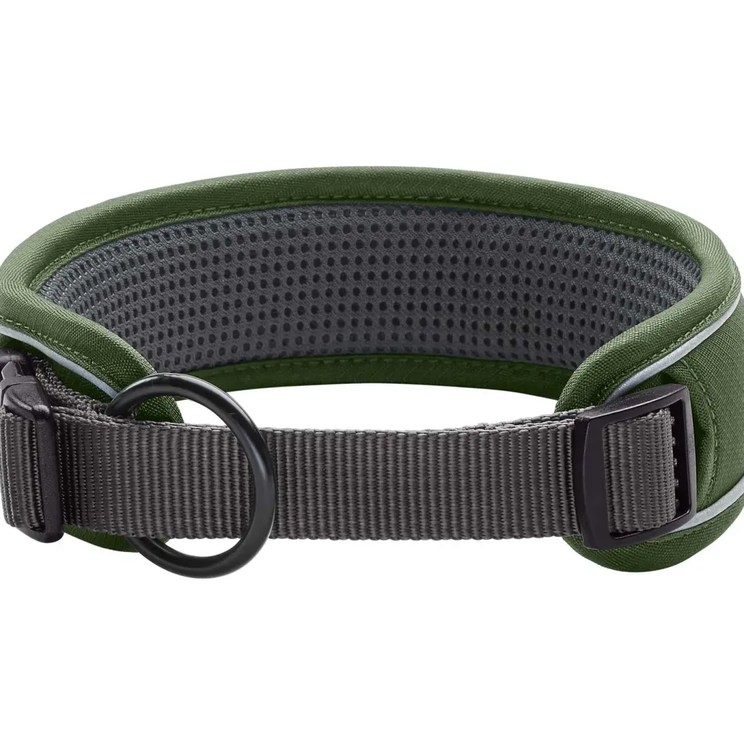 Clearance Halsbånd Divo S Grøn/Grå - justerbart hundehalsbånd (25-35 cm, B 4 cm) Hvalpehalsbånd - Bløde Og Sikre Halsbånd Med Perfekt Pasform Til Din Hvalp|Hundehalsbånd Med Stil - Komfort Og Sikkerhed Til Din Hund